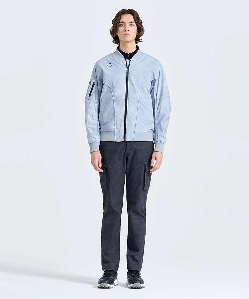 Challenger Men's Shoulder-Free Stadium Blouson Jacket - Ice Grey