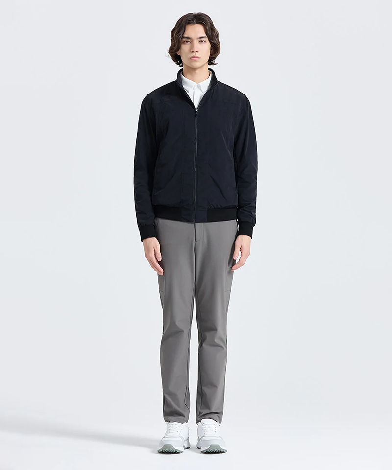 Challenger Men's Windproof Full-Open High-Neck Jacket - Black