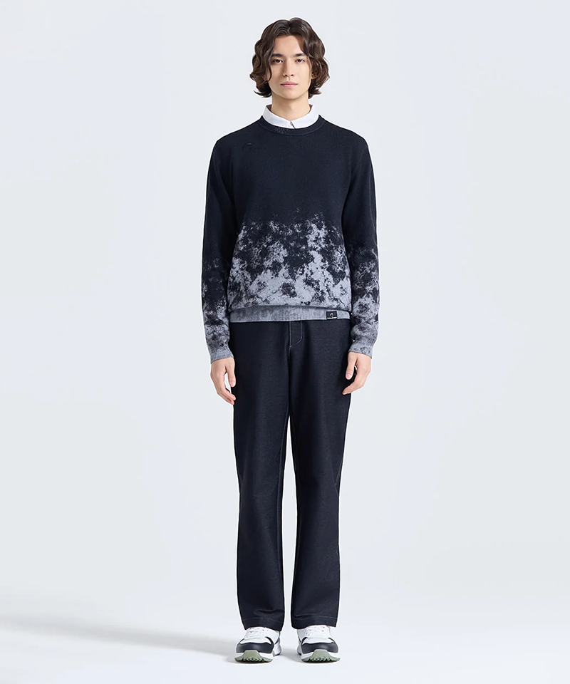 Challenger Men's Gradient Round Knit Pullover - Gray