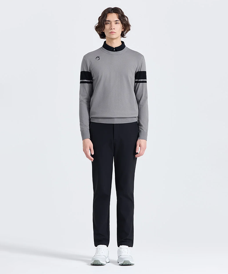 Challenger Men's Colorblock Round Knit Pullover - Grey