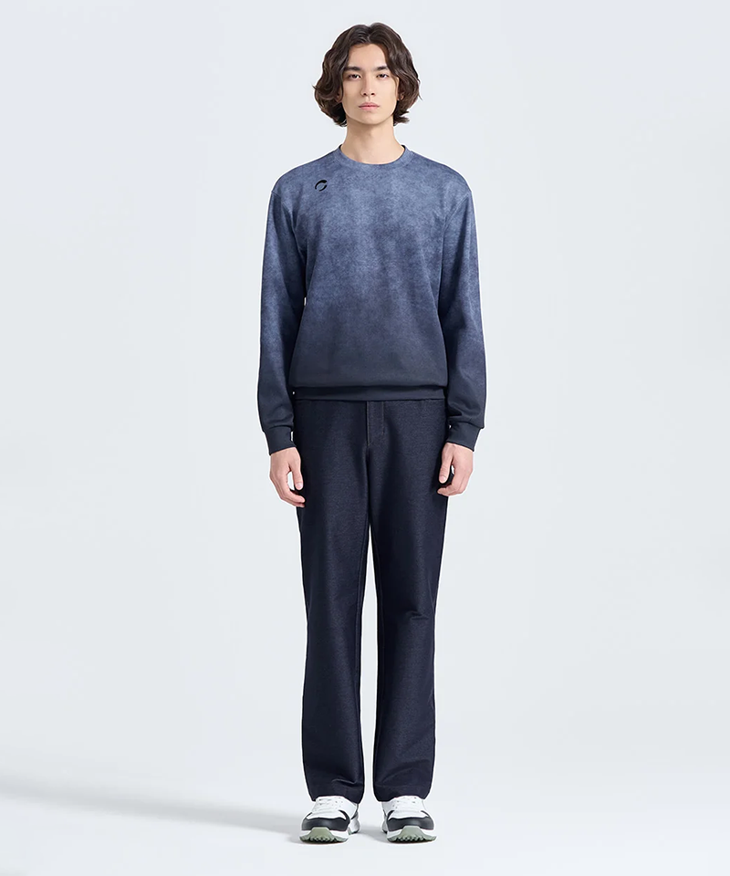 Challenger Men's Gradient Skull Round Long Sleeve T-shirt - Navy