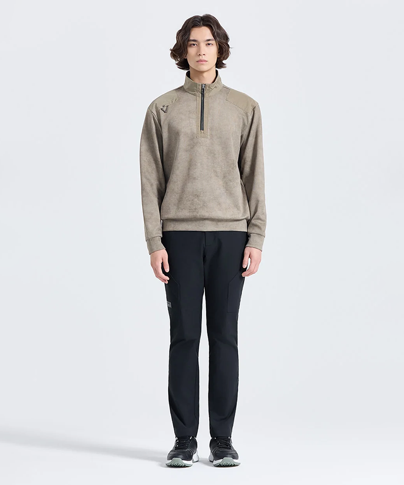 Challenger Men's Coreflex Ombre Half-Zip Long Sleeve T-Shirt - Beige