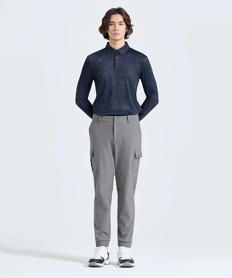 Challenger Men's Twin Cargo Logo Buckle Jogger Fit Pants - Khaki Grey