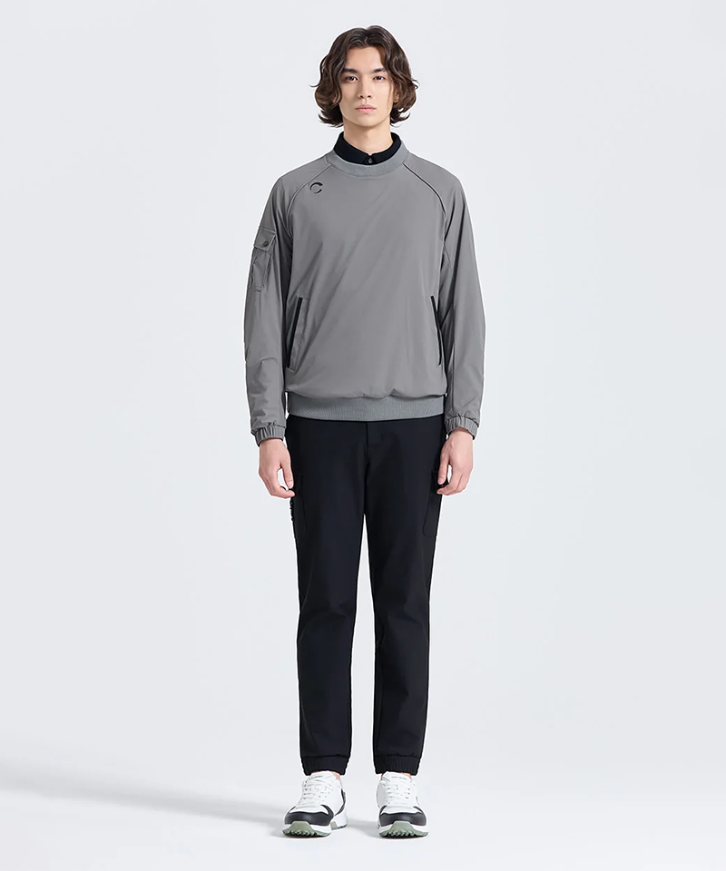 Challenger Men's Raglan Windproof Round Woven Top - Khaki Grey