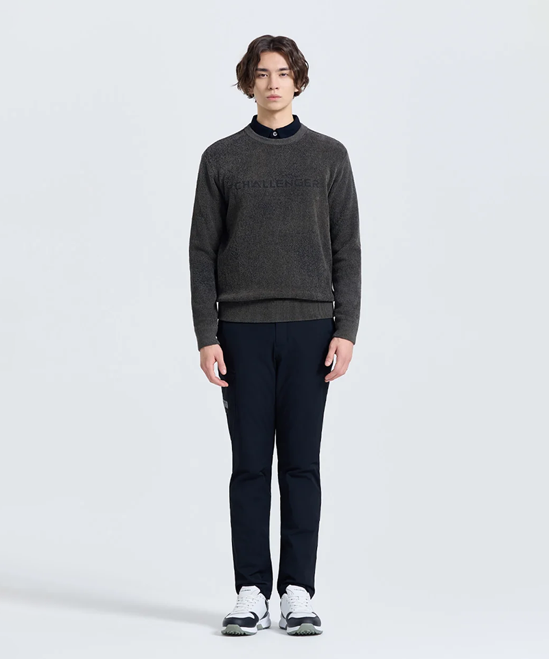 Challenger Men's Windproof Jacquard Round Knit Pullover - Khaki
