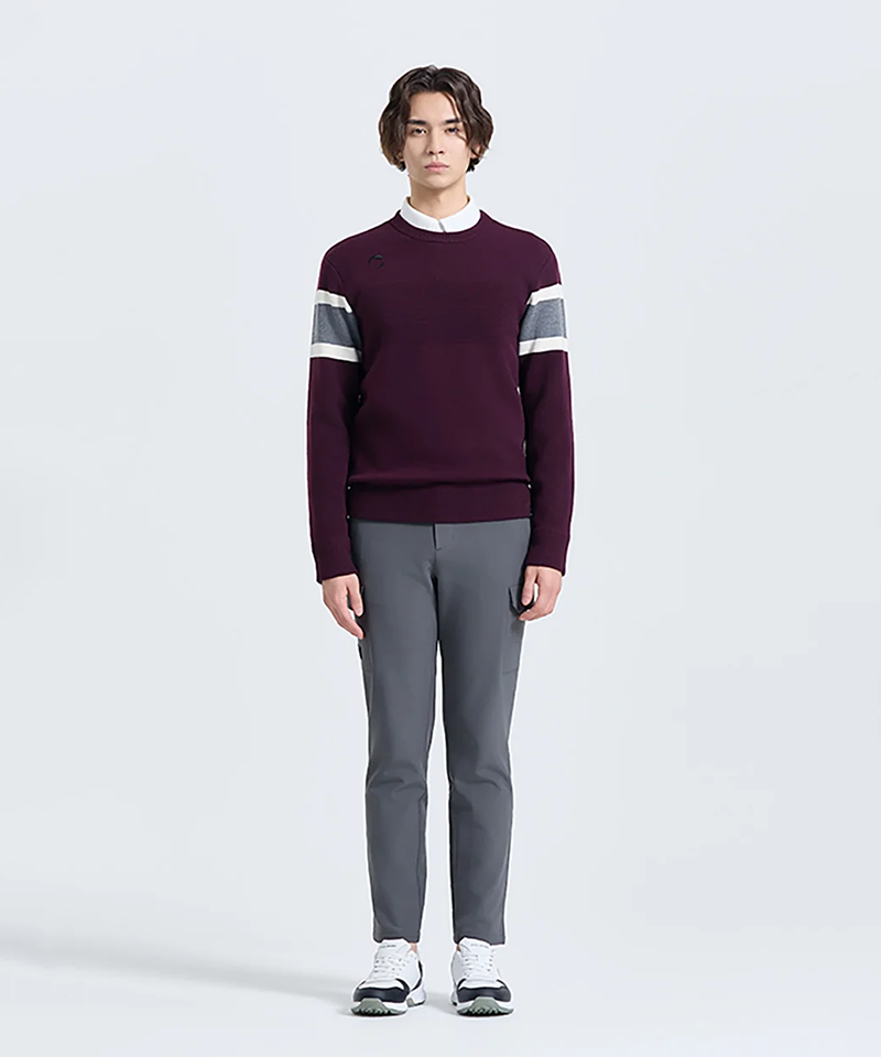 Challenger Men's Windproof Round Knit Pullover - Wine
