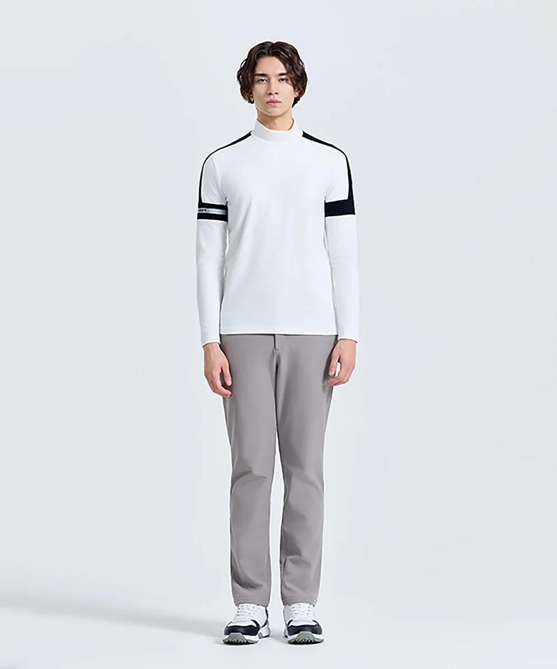 Challenger Men's Brushed Mock Neck Long Sleeve T-shirt - White