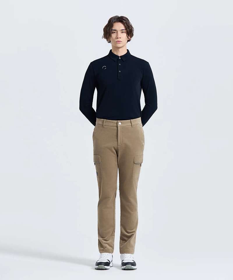 Challenger Men's Corduroy Cargo Standard Fit Pants - Beige