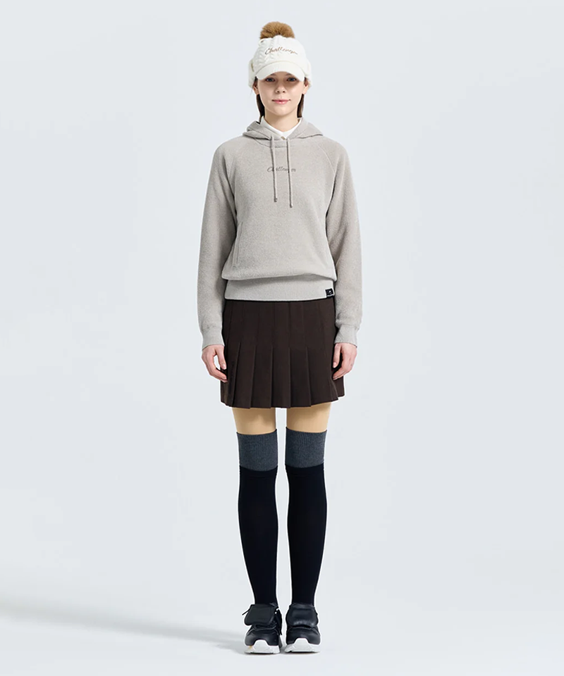 Challenger Women's Windproof Hooded Knit Pullover - Beige