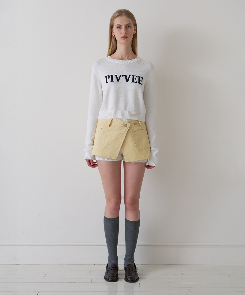 PIV'VEE Layered Wrap Mini Skirt - Mist Yellow