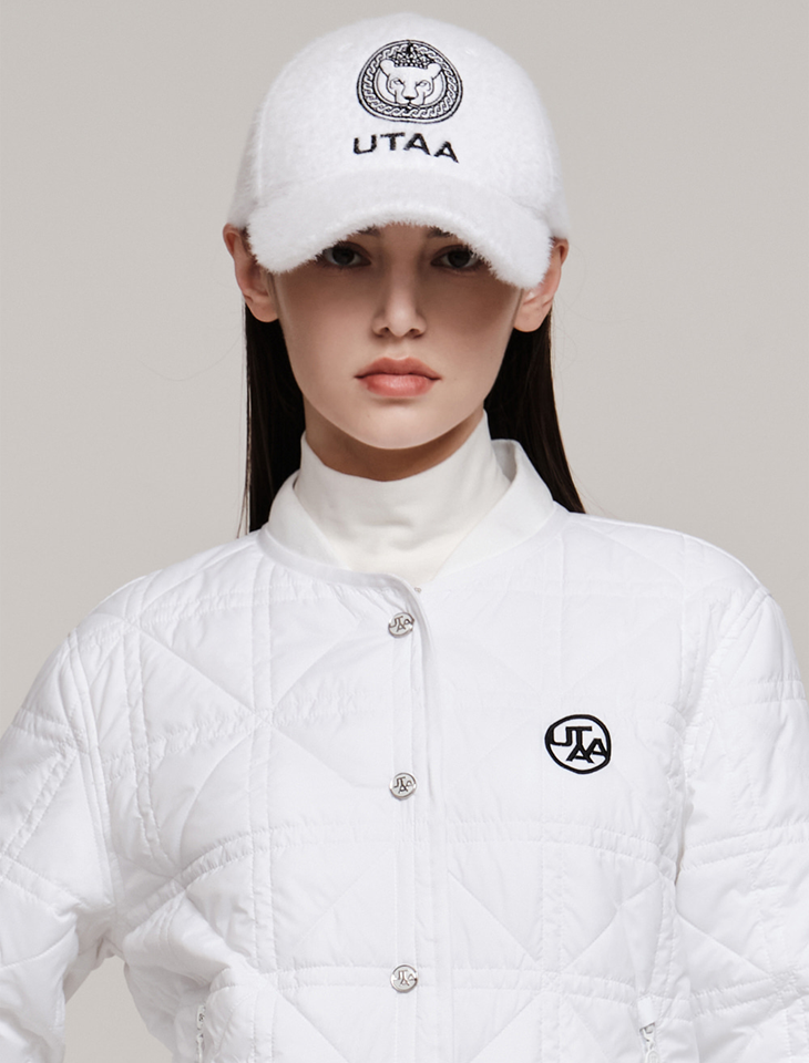 UTAA Women's Ring Panther Fur Winter Cap - White