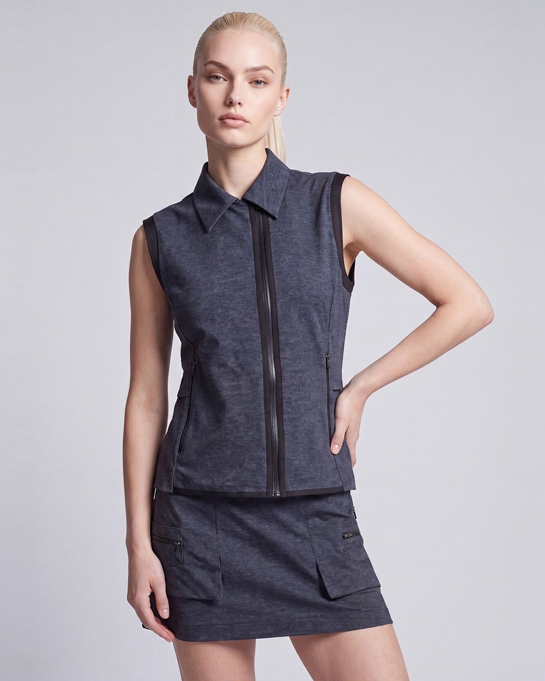 Amazing Cre Women's Engineered Indigo Vest - Navy
