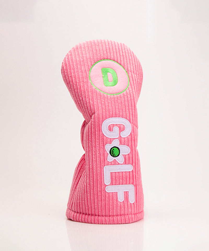 DM Corduroy GOLF Driver Cover Pink