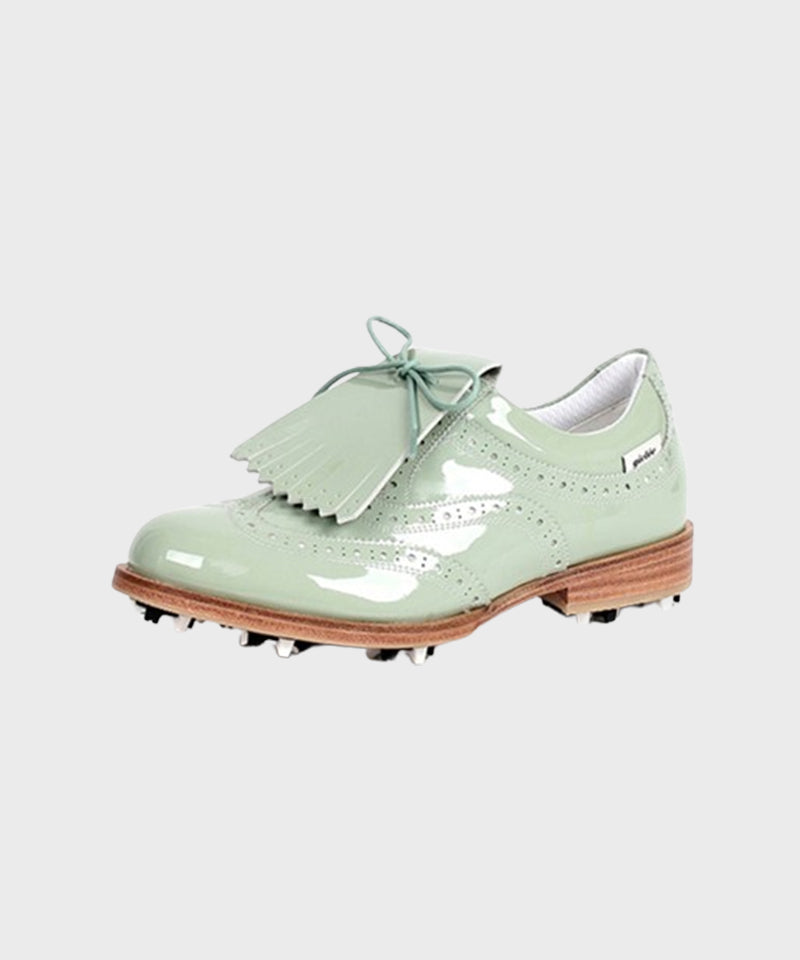 Giclee Unisex Classy Patent Premium Leather Golf Shoes - Mint