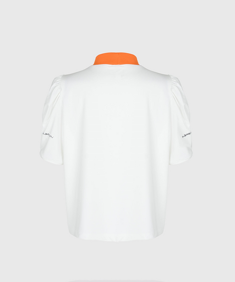 KANDINI Breezy mock neck Tee - Orange