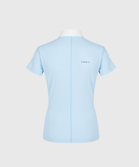 KANDINI EdgeLine Short Sleeve Polo (Ribbed Ver.) - Sky Blue