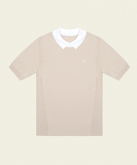 FORDI Collar short sleeve knit ver.2 - Beige