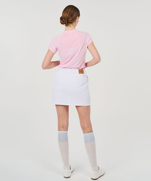 POSHERD Light Cool Mesh Functional Short Sleeve Top - Light Pink