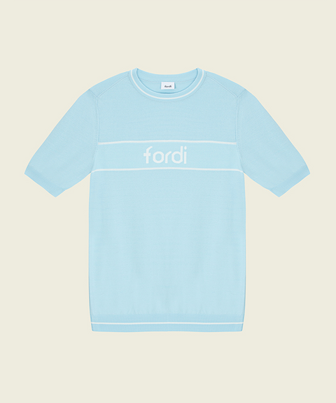 FORDI Loose Short Sleeve Knit - Baby Blue