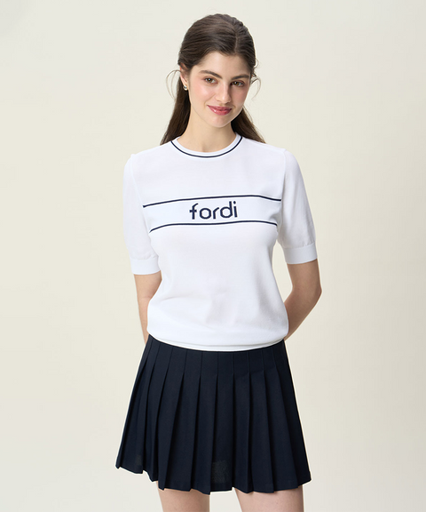 FORDI PK Pleated Skirt - Navy