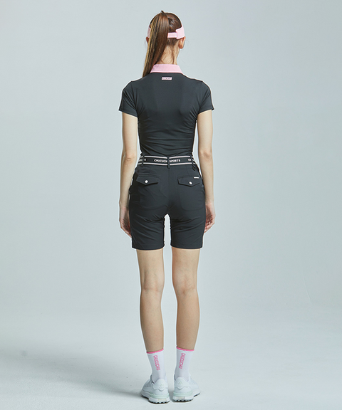 CHUCUCHU Point Collar Short Sleeve Top - 2 Colors