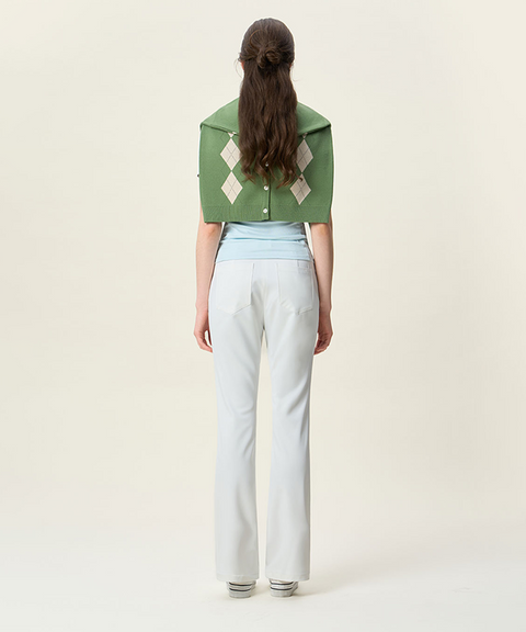 FORDI Signature Bootcut Long Pants - White
