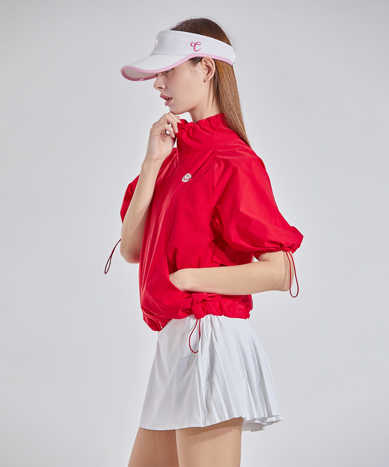 CHUCUCHU String Neck Zip-up Jumper - 2 Colors