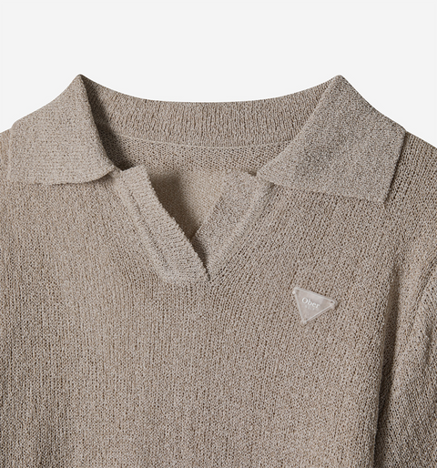 OBER Golf Summer Open Collar Knit - Beige