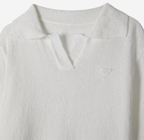 OBER Golf Summer Open Collar Knit - White