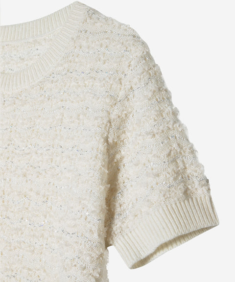 OBER Golf Tweed Wool Knit - Ivory