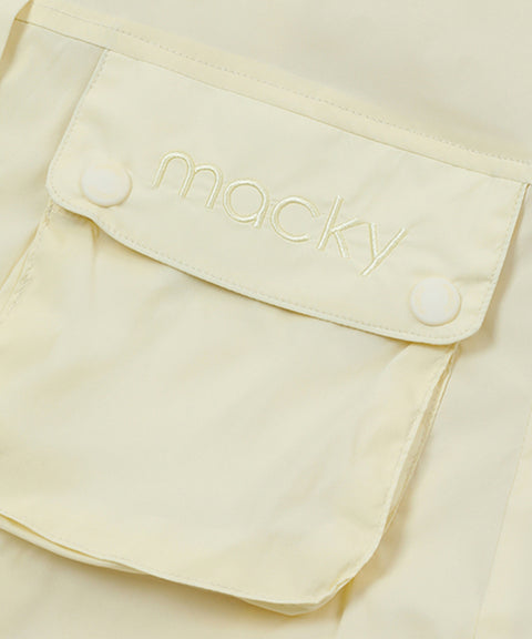 MACKY Golf: Pocket Hood Windbreaker - Cream Beige
