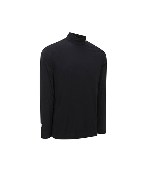 Men's Mock Neck Cooling Base Layer - Black