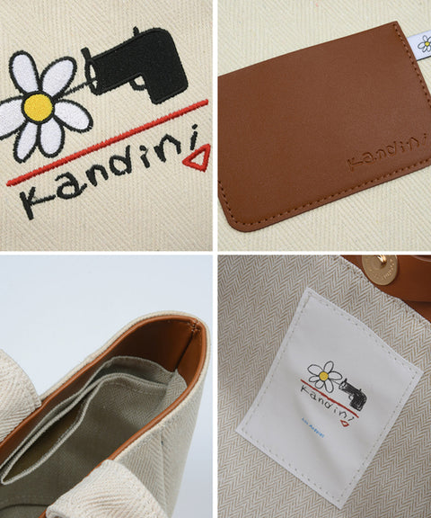 KANDINI Logo Canvas Tote Bag - Ivory