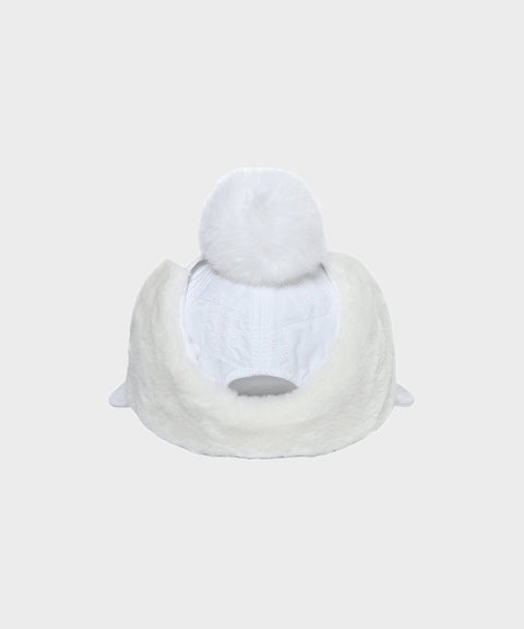 WideAngle: Co Quilted Modified Earflap Cap L - Off-White