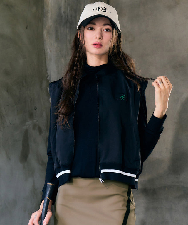 BENECIA 12 Memory Shirring Vest Deep - Black