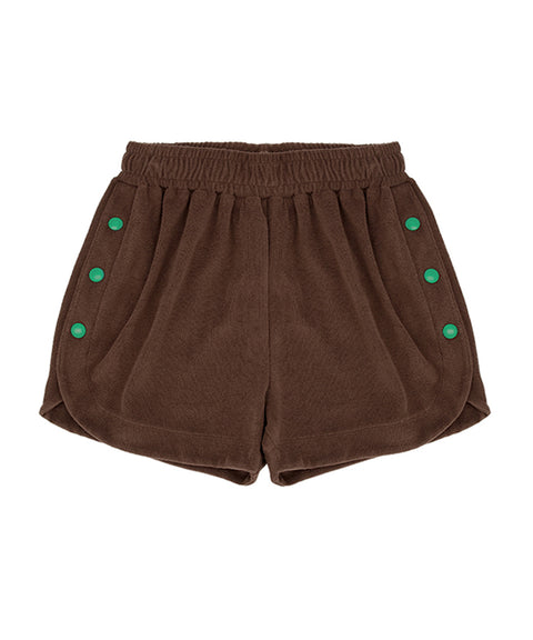 LE SONNET Button Shorts - Brown