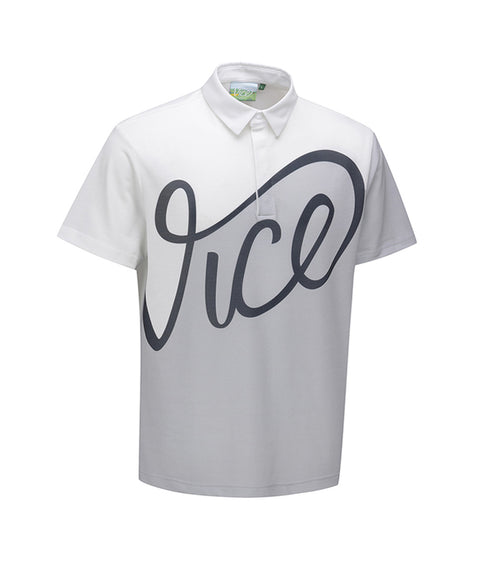 Vice Golf Atelier Men Big  Logo Point  Short T-Shirt - White