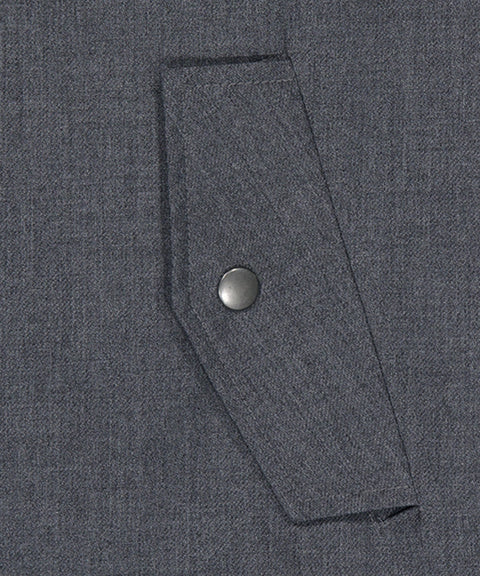LE SONNET Zip-Up Balloon Wool Jacket - Gray