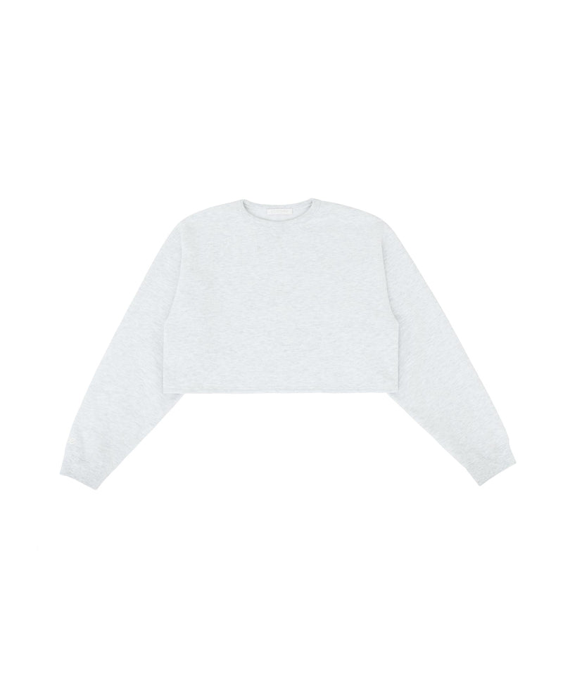 PIV'VEE ee Logo Cropped Sweatshirt - Snow Gray