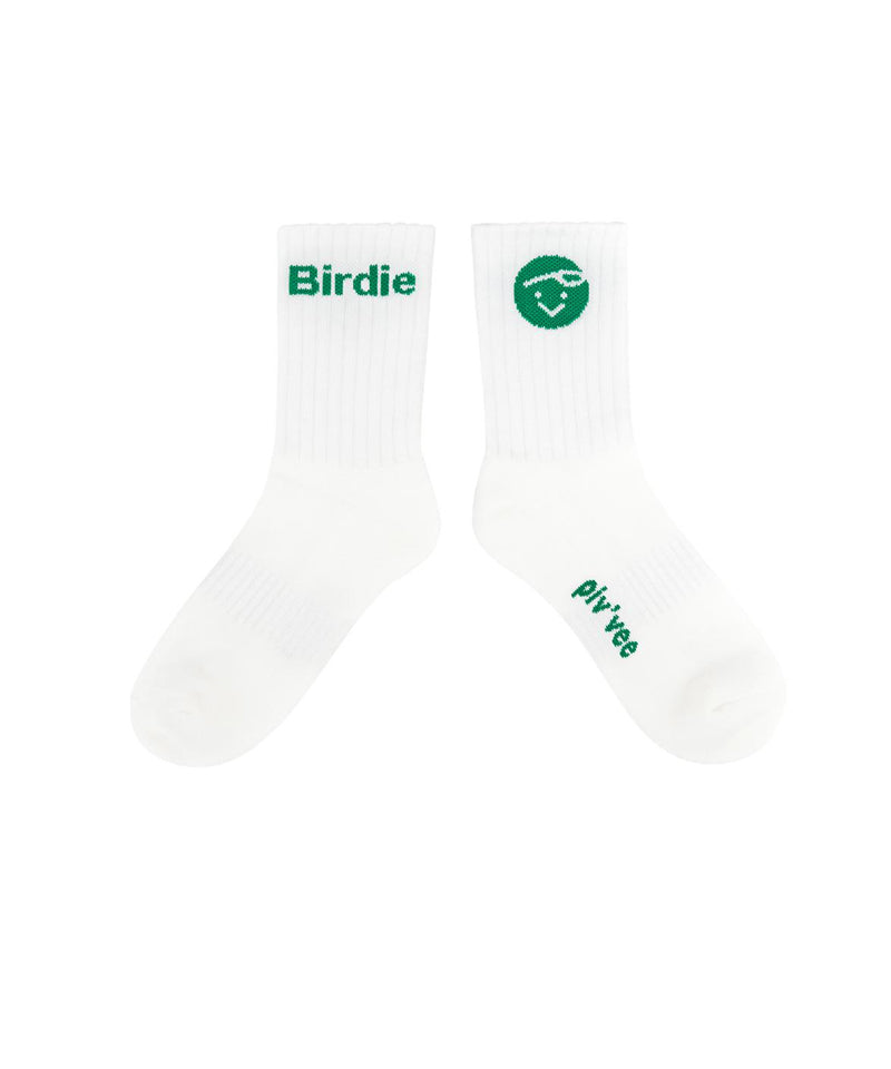 PIV'VEE Birdie Socks - Cloud White / Green