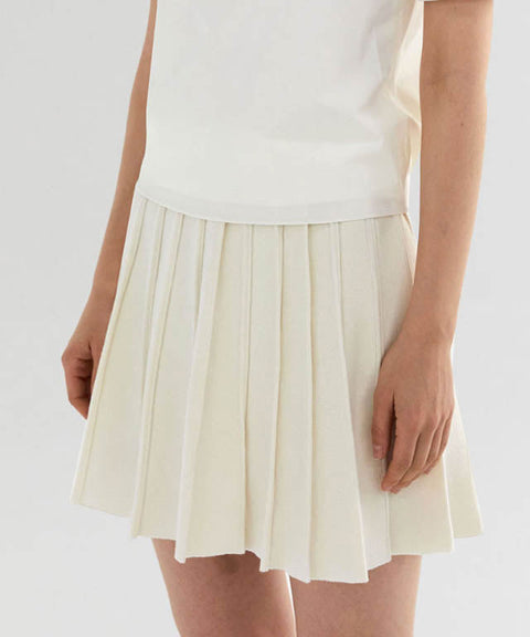 [Warehouse Sale] Anell Golf French Wool Skirt - Cream