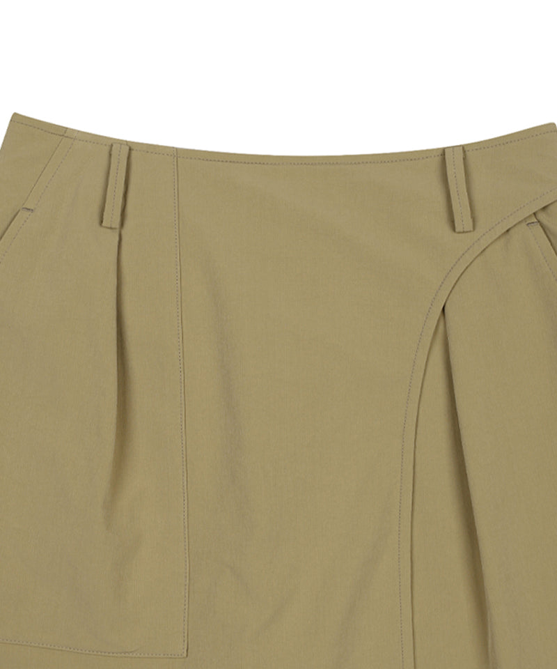 Monday Flow Volume Short Skirt - Beige