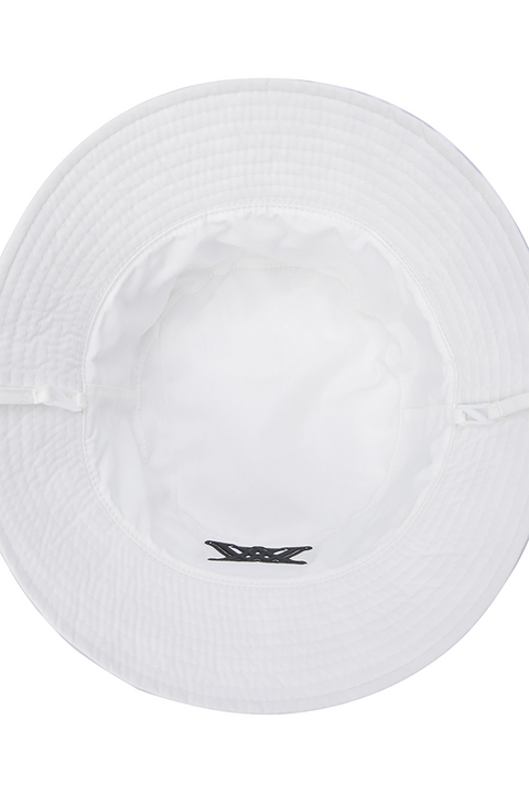 Unisex Flower Pattern Reversible Bucket Hat - White