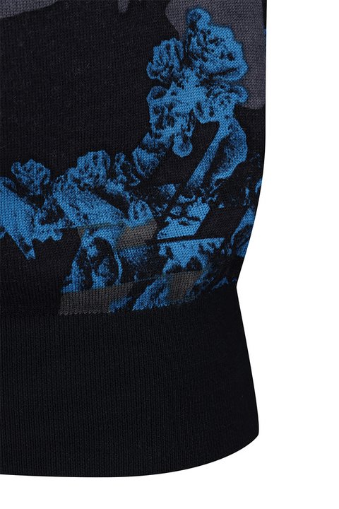 Women's FA Flower Pattern Knit Cardign - Black