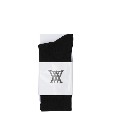 Women's Logo Point Knee Socks - Black