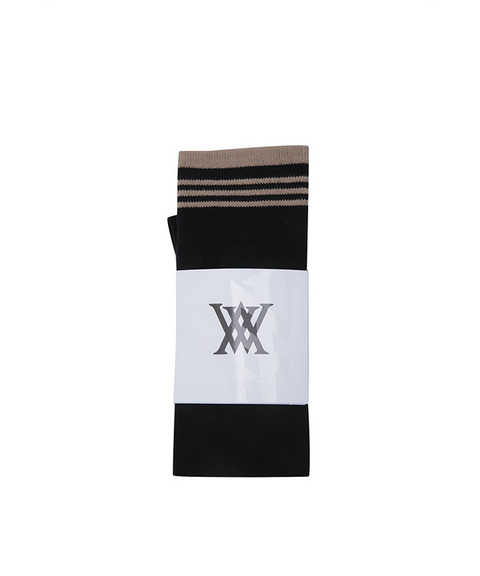 Women's Stripe Knee High Socks - Black