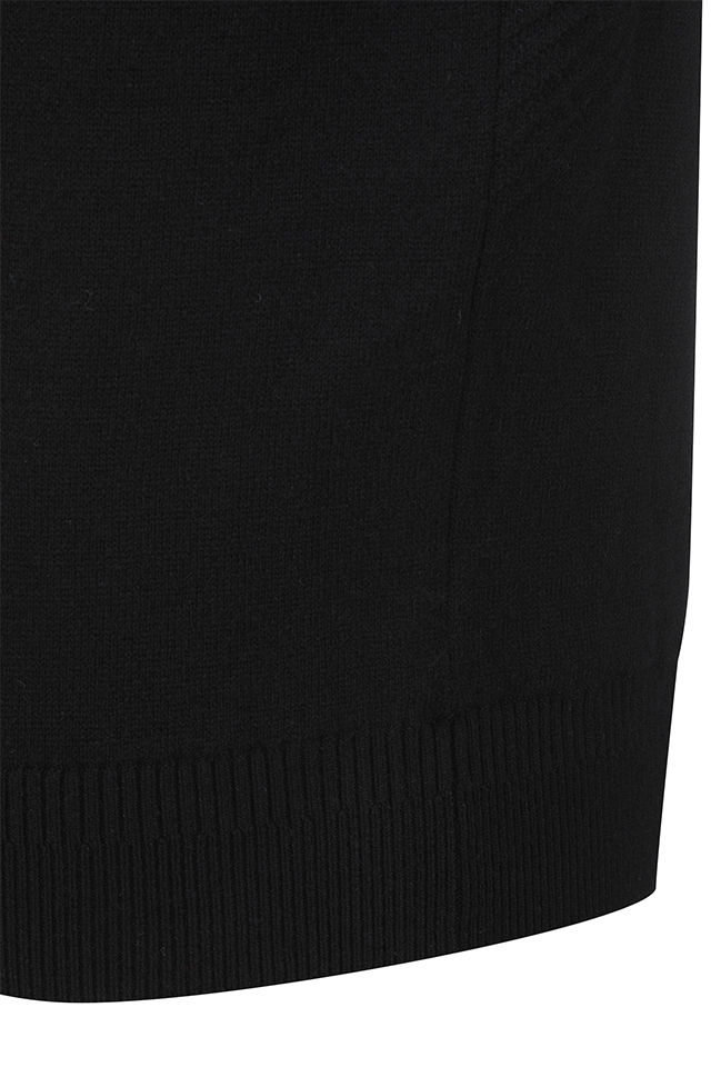 Men's WI Fuzzy Logo Point Sweater - Black