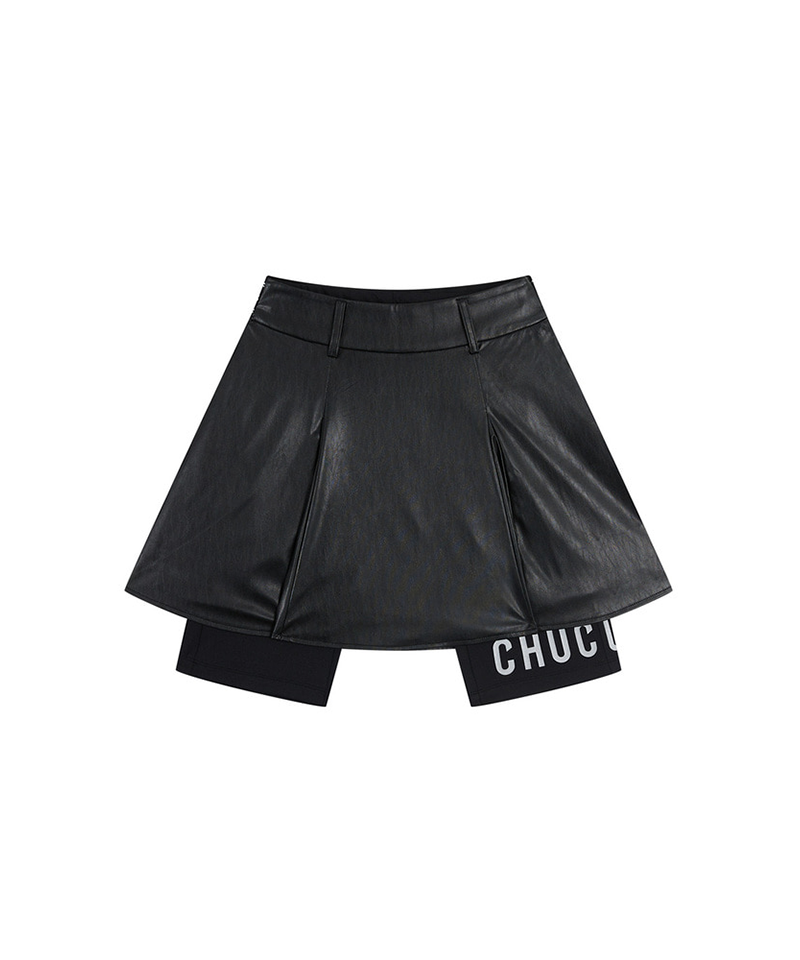 Glossy Full Skirt - Black