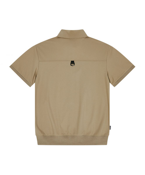 Jamie West Half Zip-up Jersey Collar Point P-Shirts - Beige