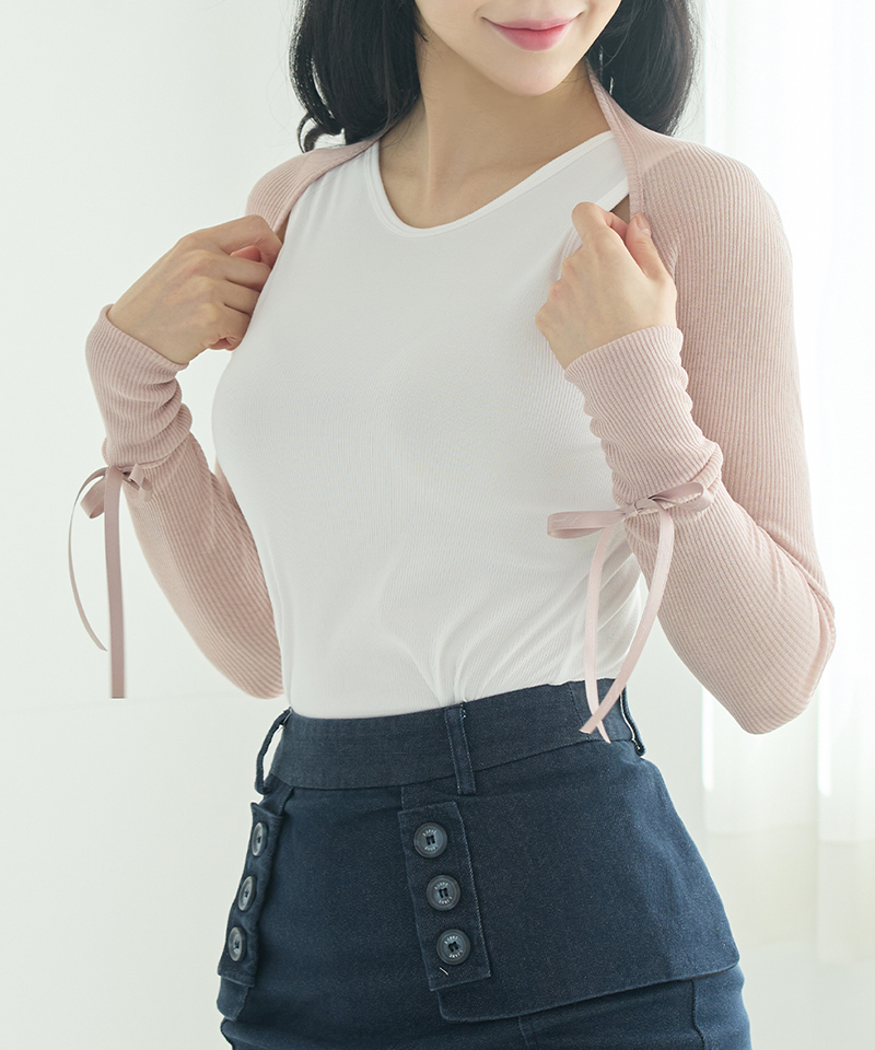 J.Jane Summer Shrug Summer Bolero Cardigan - Beige